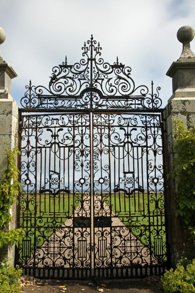 gate, door, entrance, old, metal, ancient, antique, exterior, steel, iron