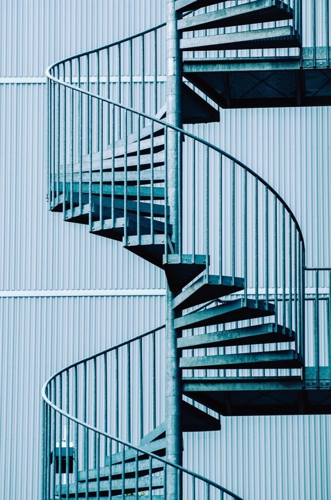 spiral staircase, stairs, fire escape, emergency staircase, staircase, spiral, steel, building, architecture, spiral staircase, spiral staircase, spiral staircase, spiral staircase, spiral staircase, fire escape